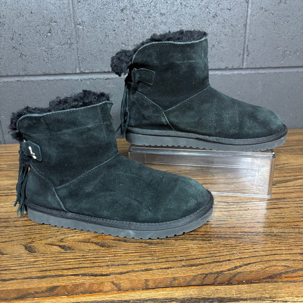 Koolaburra by UGG Black Suede Tassel Ankle Boots Women’s 8